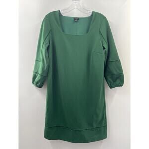 Ann Taylor Women’s 3/4 Sleeve Green Pullover Knit Dress Green Lined Career PS